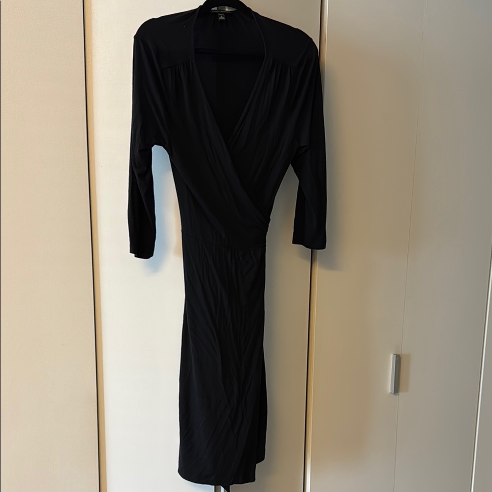 Banana Republic Black Sheath Dress with Plunge Neckline